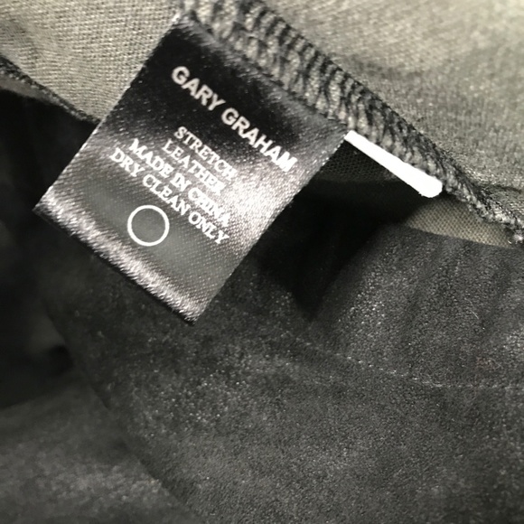 Gary Graham Leather Stretch Pants Black Suede Finish Womens 4 - Picture 6 of 11